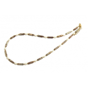 Saturn Jasper and Freshwater Pearl Necklace